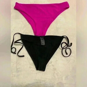 2 pair swimsuit bikini bottoms  Women’s size large one is pink one is black